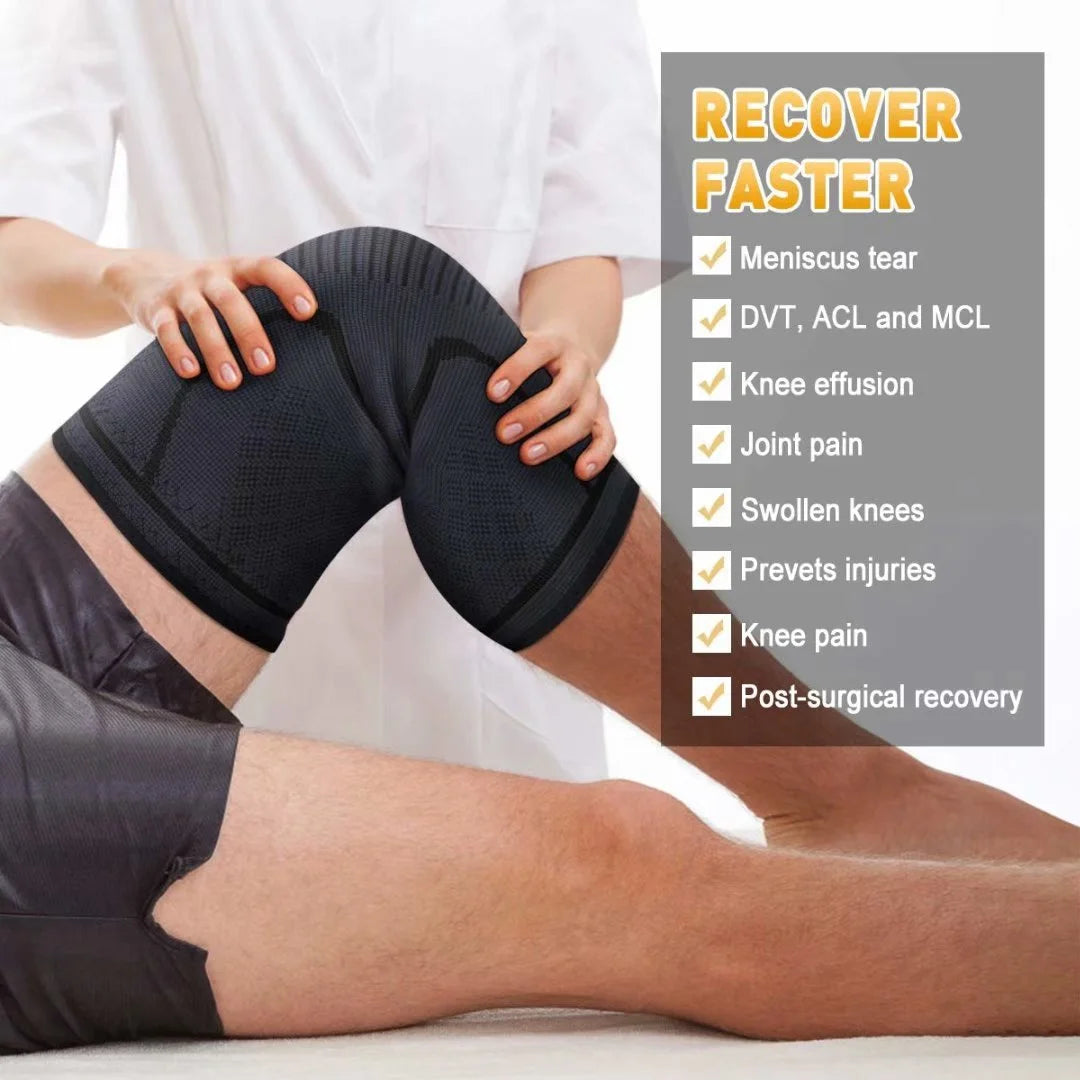 2 Pack Knee Brace Support Knee Compression Sleeve for Men Women Joint Pain Relief Arthritis Meniscus Tear Injury Recovery Running Squats Weight Lifting Football