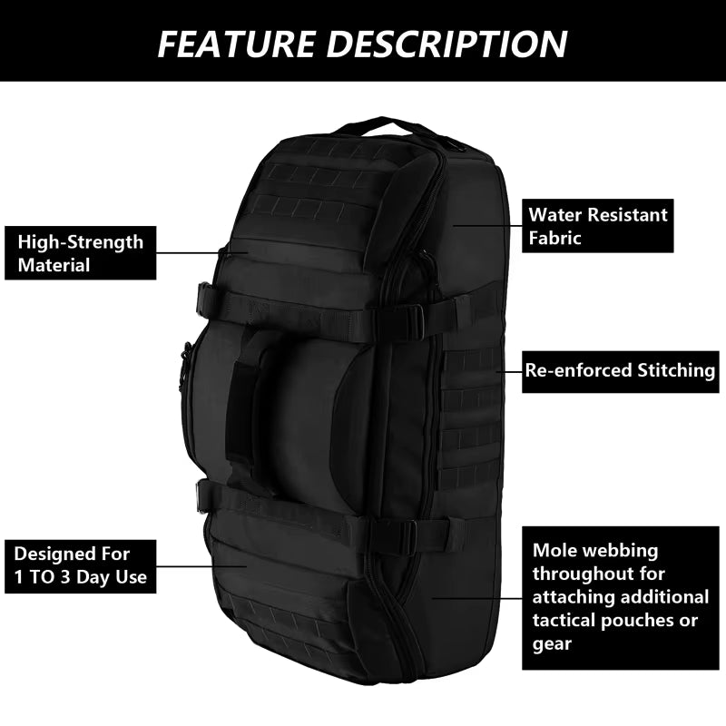 30L 45L 80L Sport Travel Bag Molle Tactical Backpack Gym Fitness Bag Large Duffle Bags for Camping Hunting Fishing