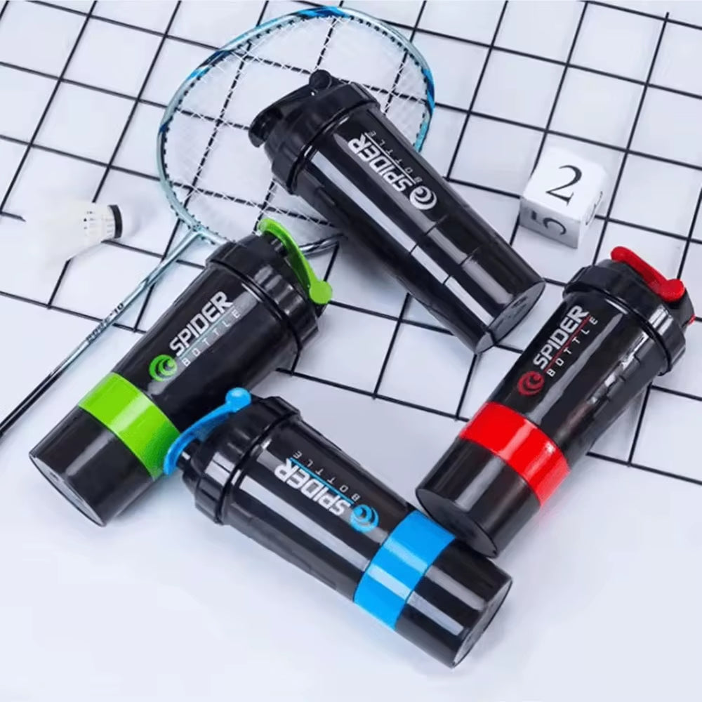 3 Layers Shaker Protein Bottle Powder Shake Cup Water Bottle Plastic Mixing Cup Body Building Exercise Bottle