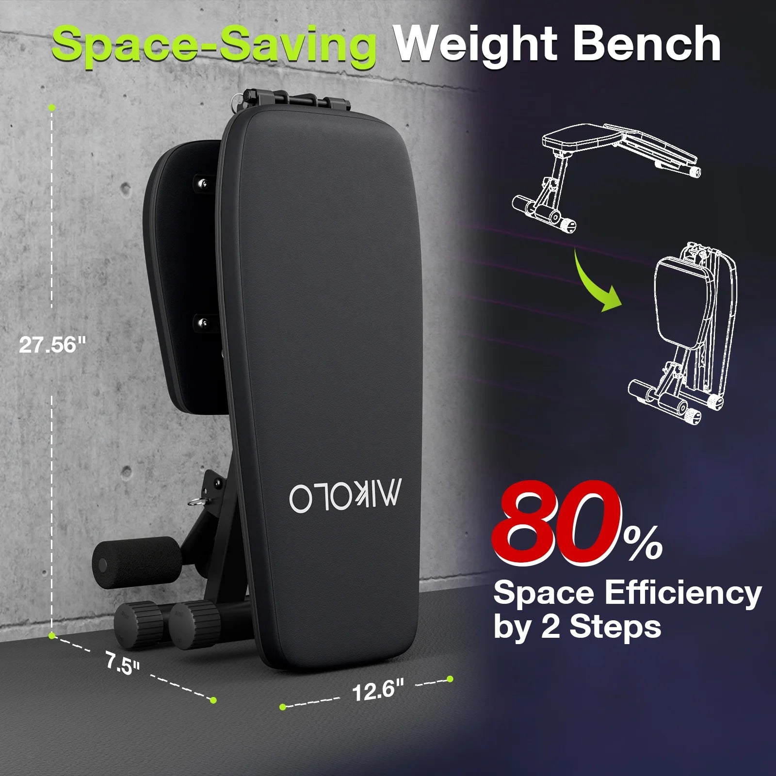 9 Positions Adjustable Weight Bench, Foldable Workout Bench with 800Lbs Weight Capacity, Bench Press Bench for Full Body Workout