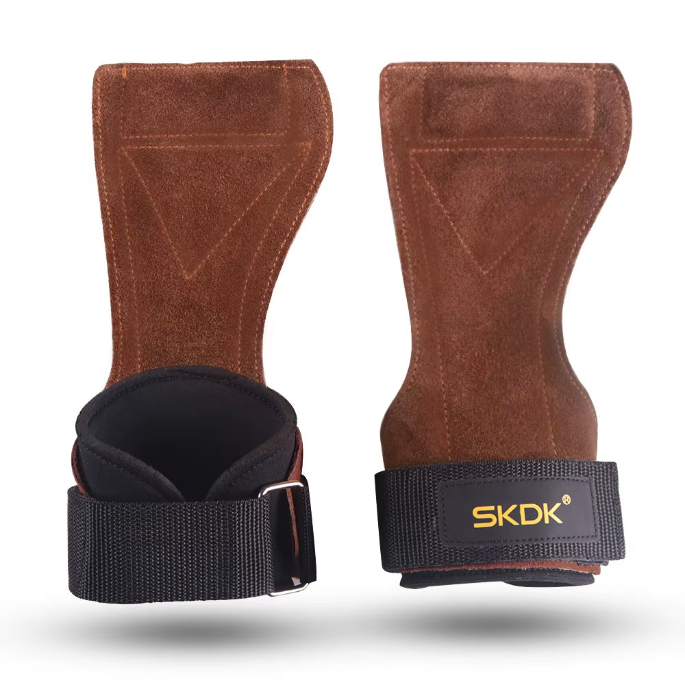 Premium Cowhide Gym Grips with Wrist Wraps - Ultimate Weightlifting Gloves for Men & Women