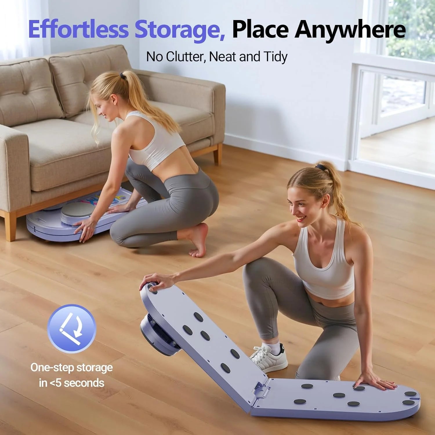 Pilates Board, Portable Pilates Reformer Machine for Home Workout, Easy-To-Use Pilates Sliding Board for Full Body Toning, Lightweight Fitness Gear for Beginners 