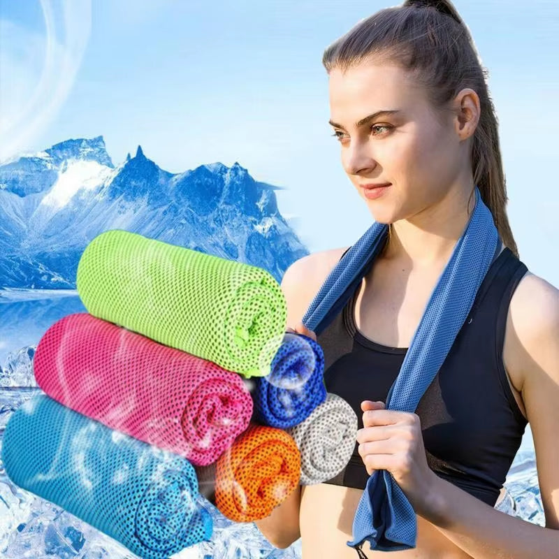 Cooling Towel Neck Wrap Lce Sports Beach Towels Cold Microfiber Cloth for Yoga Golf Gym Fitness Summer Outdoor Work100X30Cm