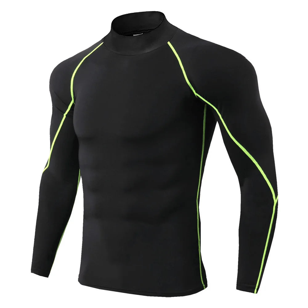 Men Sport T-Shirt Quick Dry Bodybuilding Running Shirt Long Sleeve Compression Top Gym T Shirt Men Fitness Tight Rashgard