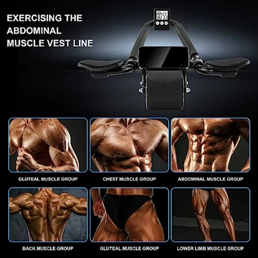 Elbow Support Automatic Rebound Abdominal Wheel,Ab Roller for Abdominal Exercise Machine,Dolly Core Strengthening Trainer Fitnes