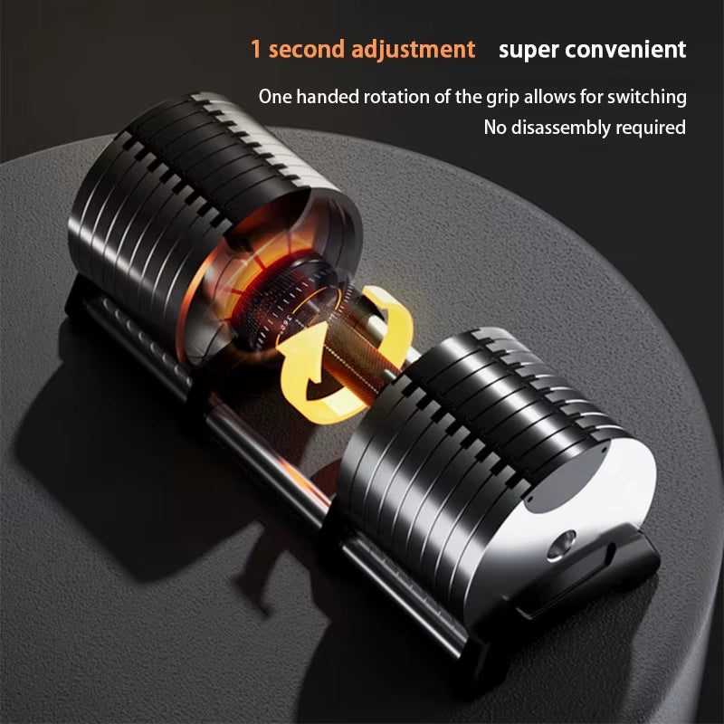 Electroplated Adjustable Dumbbells for Professional Gym Use, 32Kg Weight with 4Kg Increment, 2024 Model