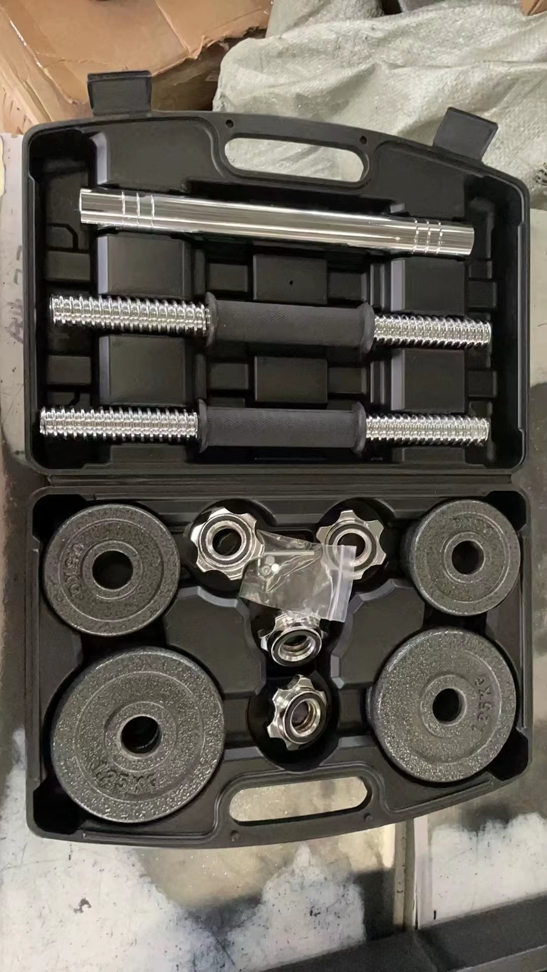 10Kg 15Kg 20Kg 30Kg Gym Home Weightlifting Dumbbells with Box Painted Black Painted Cast Iron Dumbbells Barbell Set.