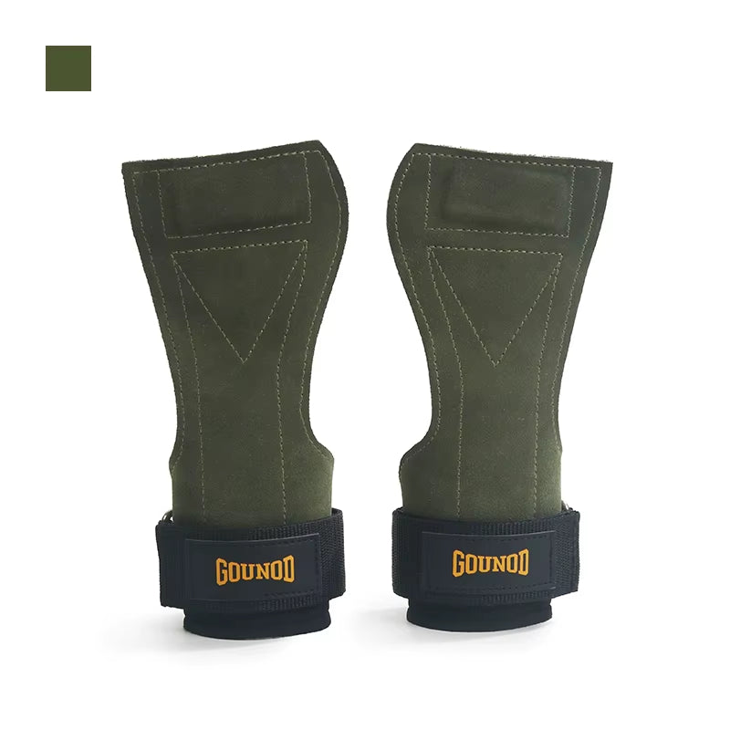 Premium Cowhide Gym Grips with Wrist Wraps - Ultimate Weightlifting Gloves for Men & Women